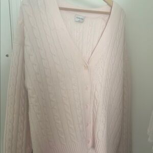 Women's Pink Cable Knit Sweater